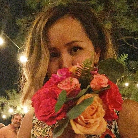 Kristin Killacky portrait with flowers