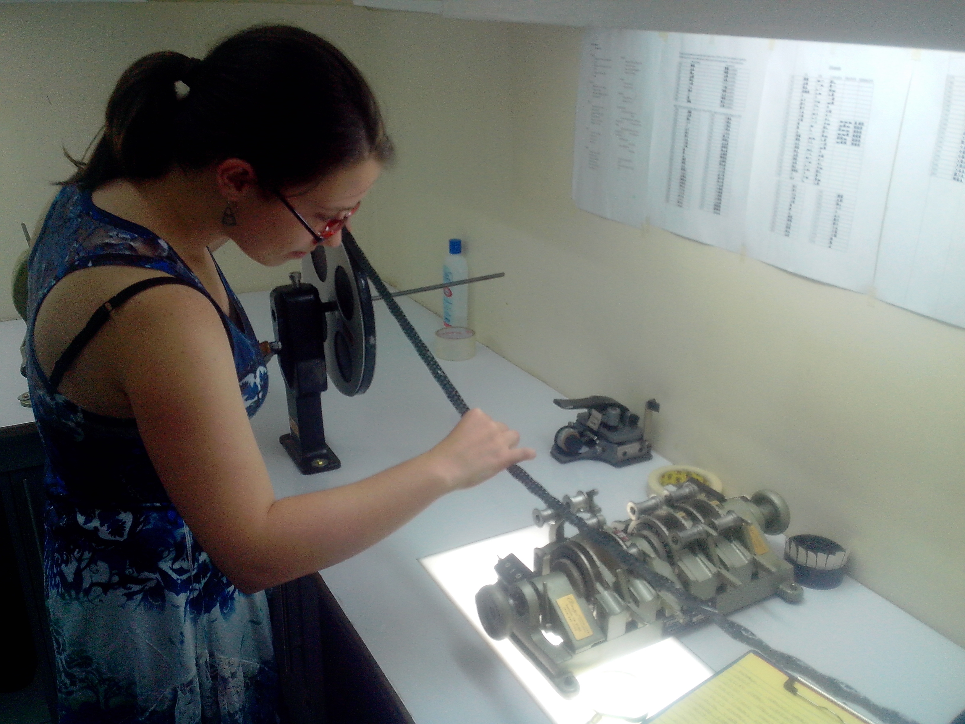 HFPA-funded intern Pamela Vízner Oyarce at the National Film Archives of the Philippines in summer 2013