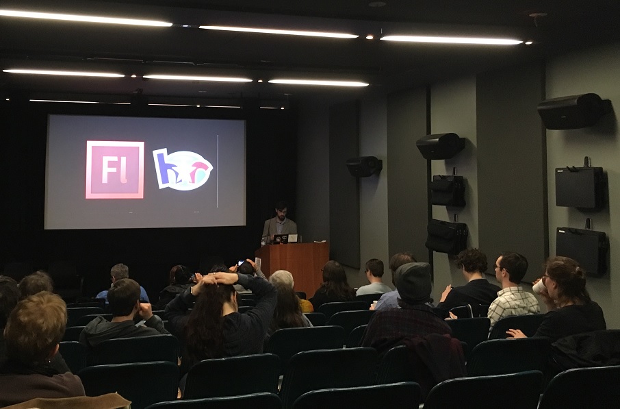 Jacob Zaborowski (MIAP '17) presents his thesis project, "Save Homestar Runner!: Preserving Flash on the Web," April 5, 2017.