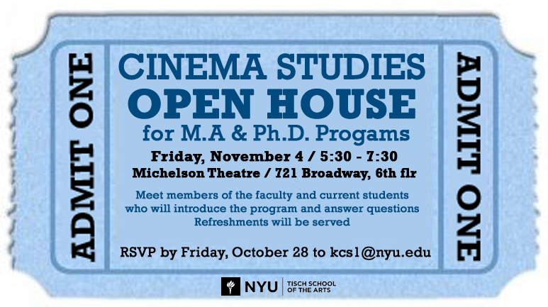 Open House for Prospective Cinema Studies Graduate Students