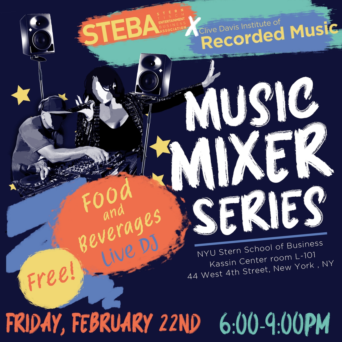 Flyer for CDI x STEBA Music Mixer Event