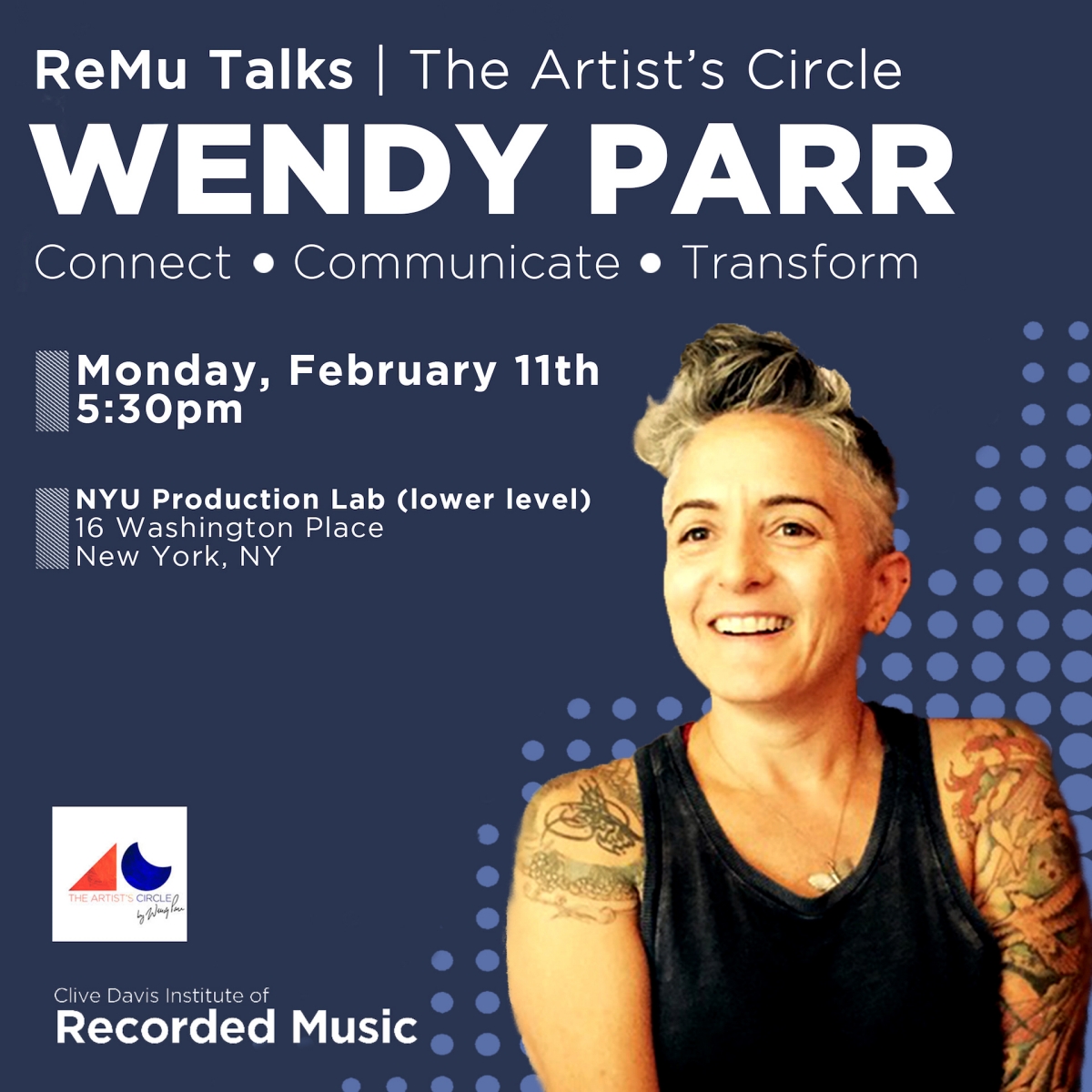 Flyer for The Artist's Circle with Wendy Parr