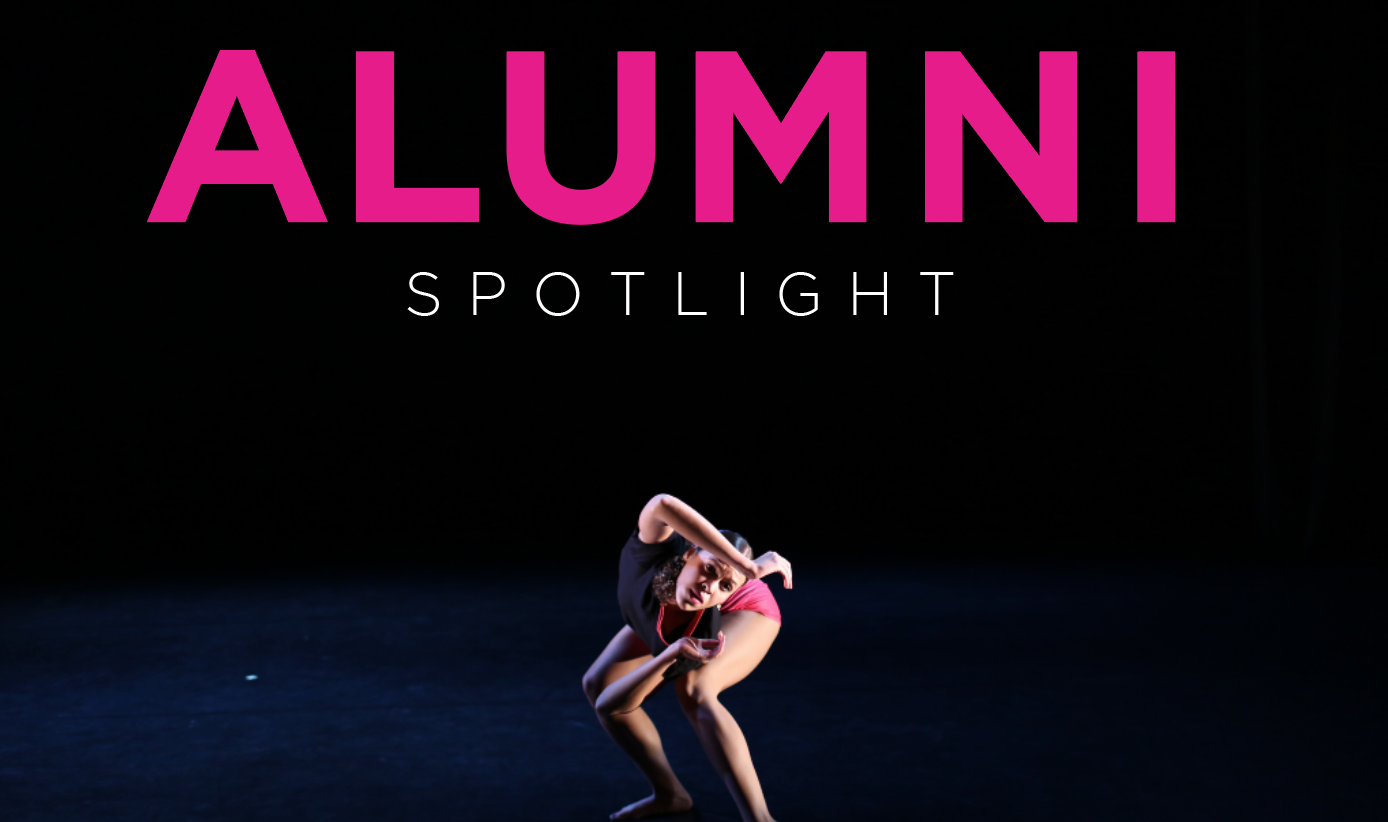 alumni spotlight, a dancer centered on stage