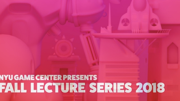 Pink castle overview poster for the 2018 NYU Game Center Lecture Series