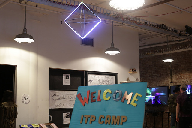 ITP Camp Welcome Sign in the entry way of ITP