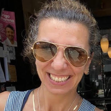 Despina Papadopoulos wearing sunglasses
