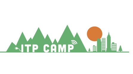 ITP Camp 2016 Logo of cartoon mountains and a sunset
