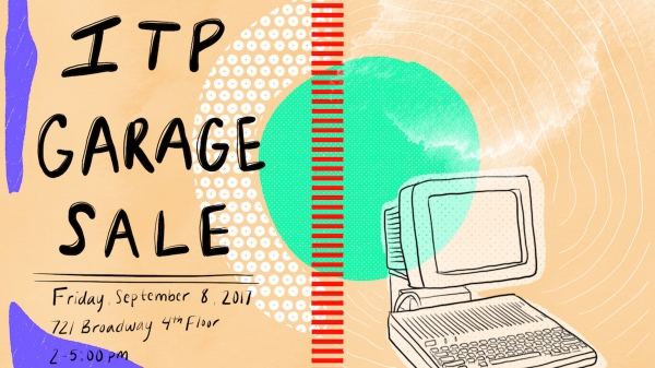 computer drawing of a computer for the ITP garage sale flyer