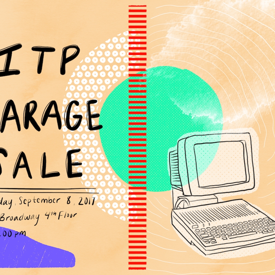 computer drawing of a computer for the ITP garage sale flyer