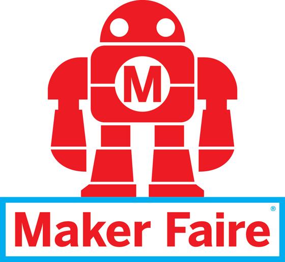 Maker Faire logo of robot with "M" on chest