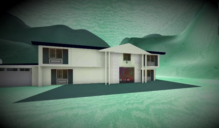 a digitally created 2 story house