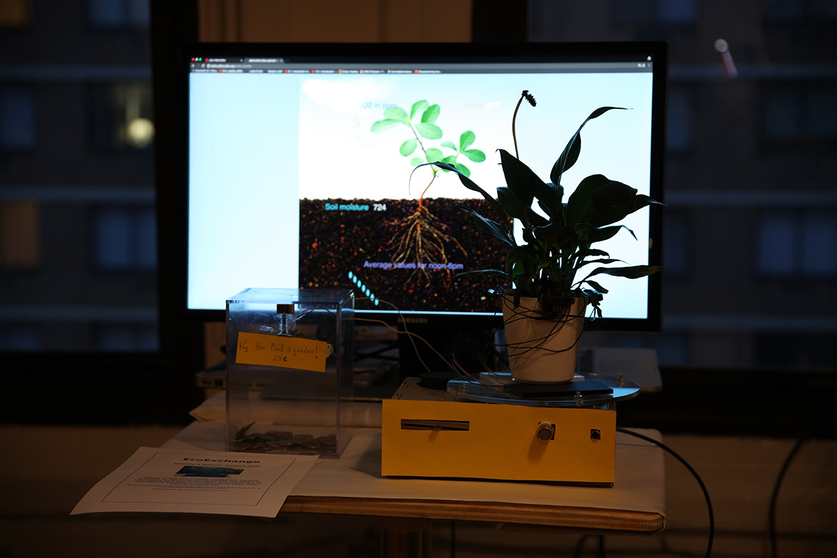 a live plant with a an image of a plant and roots on the monitor