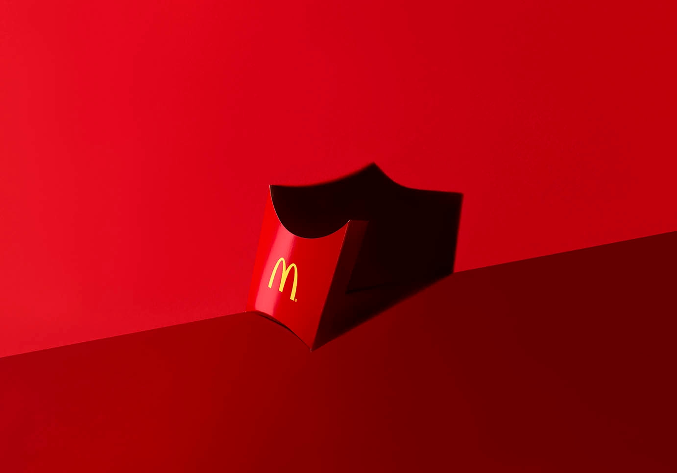 mcdonalds box on red background