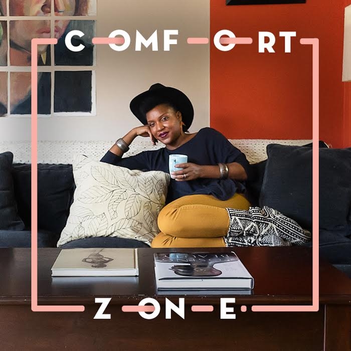person on couch with text "comfort zone"
