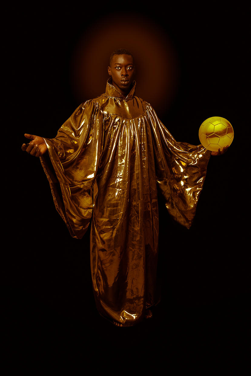 Photo of artist Omar Victor Diop as Saint Benedict the Moor