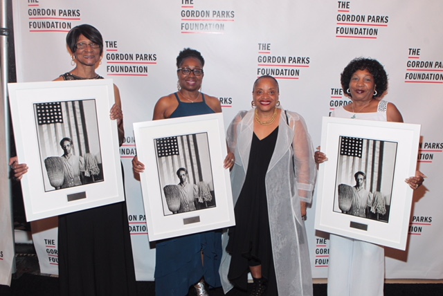 Deborah Willis poses with three recipients