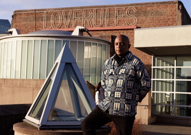 Artist Hank Willis Thomas Standing outside of Seattle's Henry Art Gallery