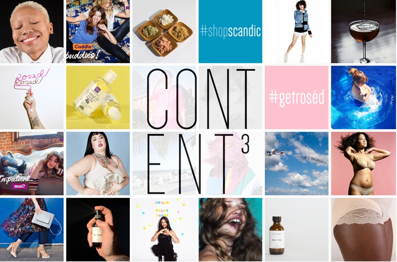 grid of images with content cubed logo