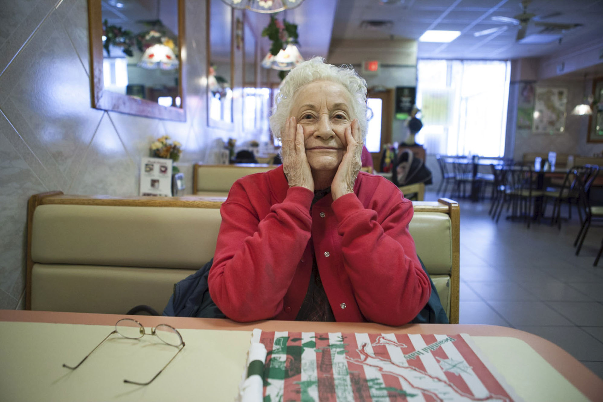 grandma in a diner