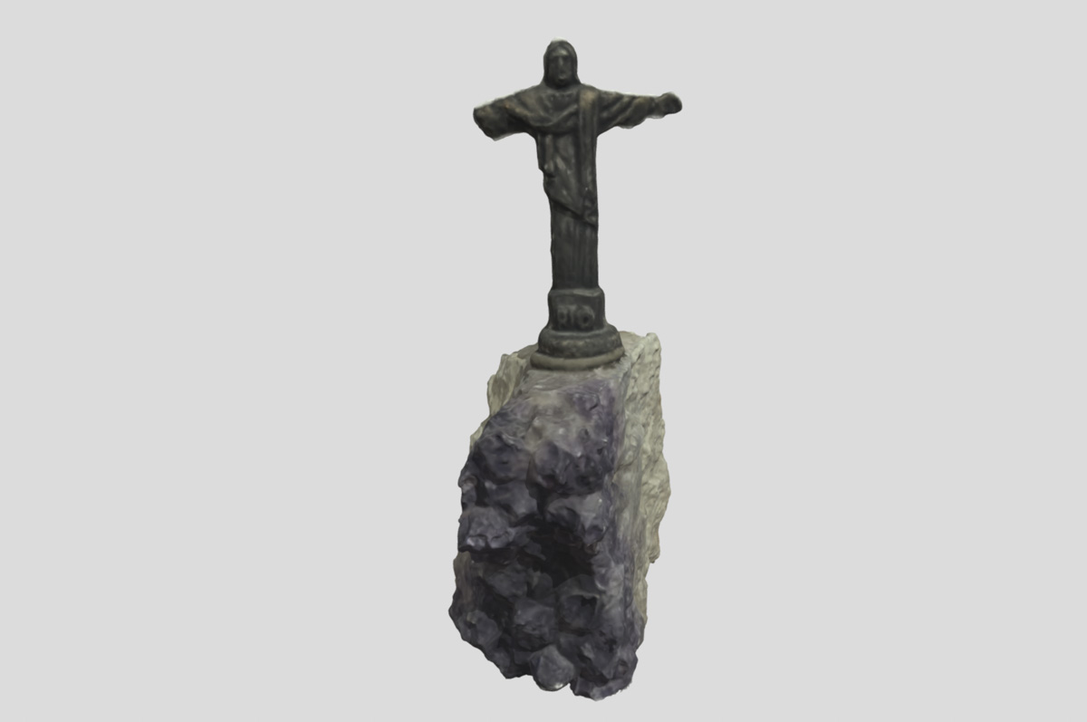 screenshot of a 3d rendered image of a Christ Redeemer statue