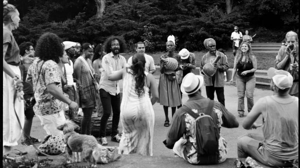 Photo of a drum circle from a project by Luis Rincon Alba