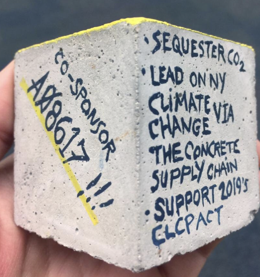 A cement block made out of carbon capture