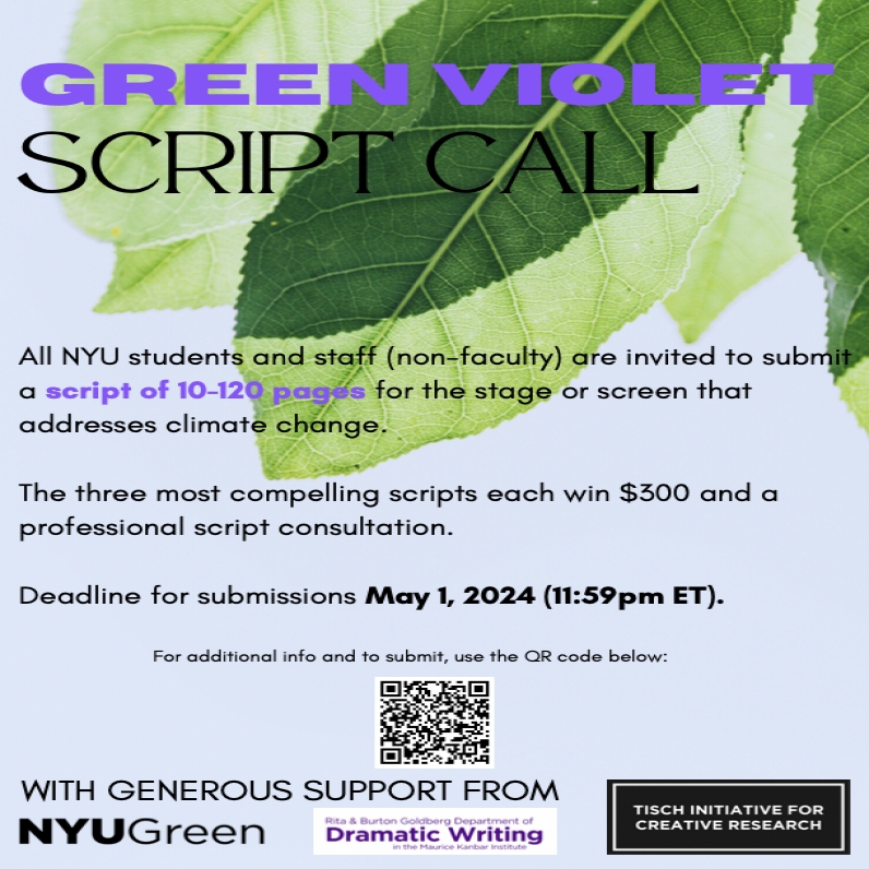 Green Violet Script Call flyer
