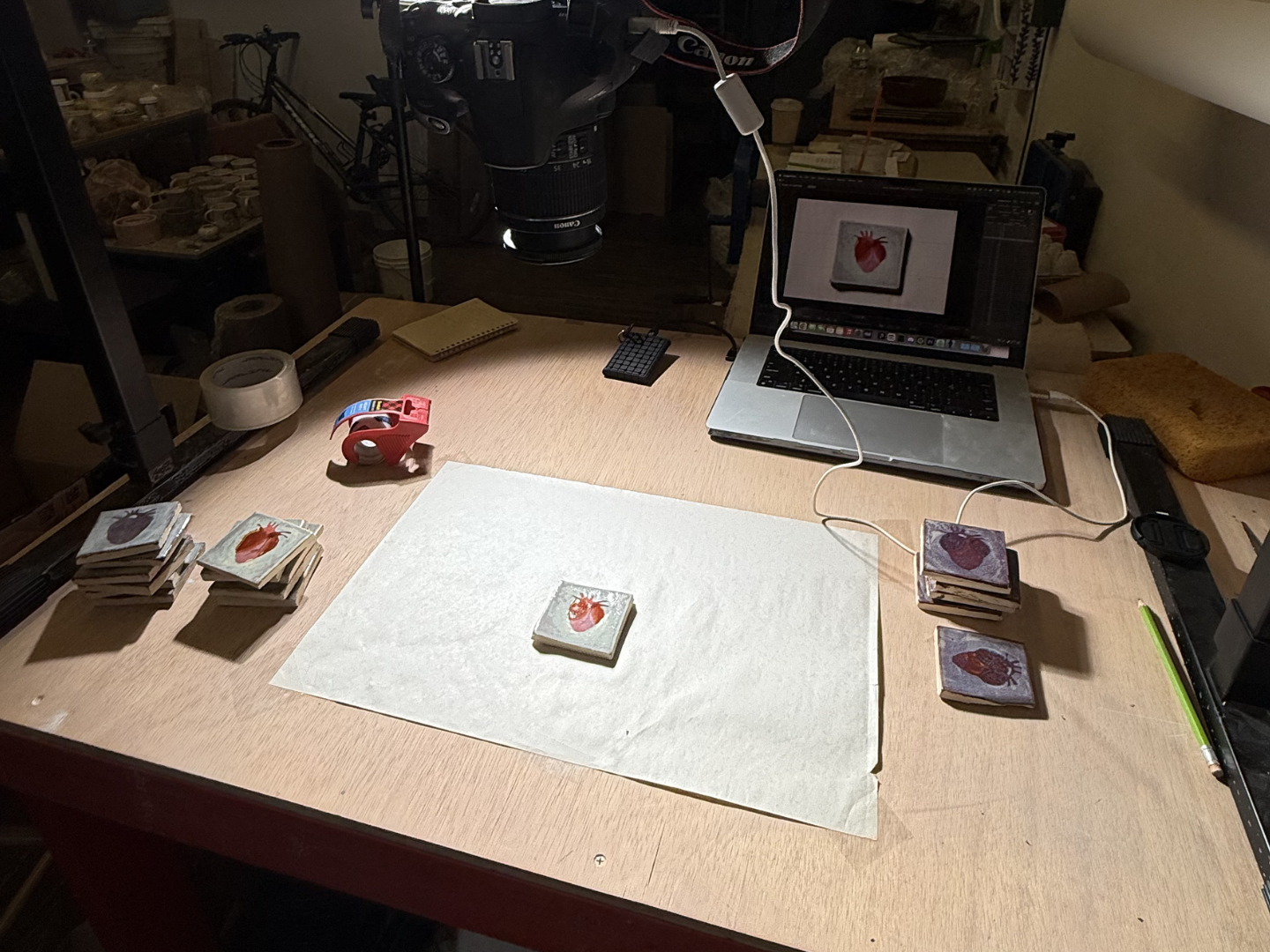 Behind-the-scene photos to see her process