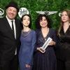 NEW YORK, NEW YORK – DECEMBER 01: (L-R) Michael Taylor, Anna Nemzer, Julia Loktev, and Ksenia Mironova pose with the Best Documentary Feature award for “My Undesirable Friends: Part I – Last Air in Moscow” during The Gotham Awards at Cipriani Wall Street on December 01, 2025 in New York City. (Photo by Cindy Ord/Getty Images for The Gotham Film & Media Institute )