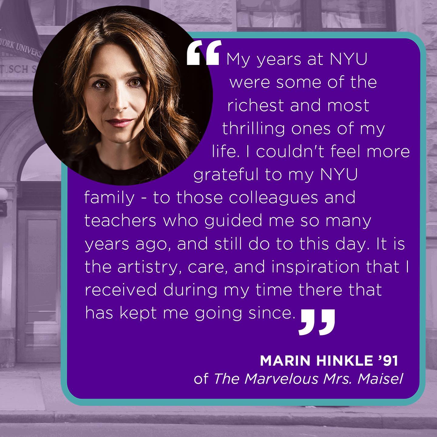 Marin Hinkle for NYU One Day