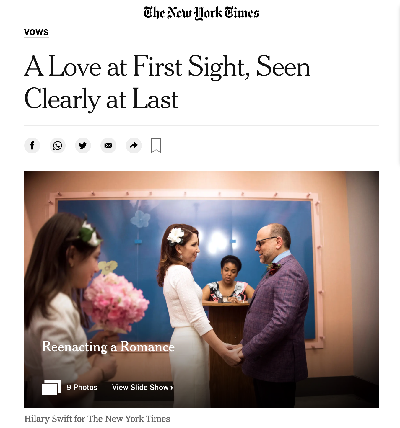 New York Times Vows Column