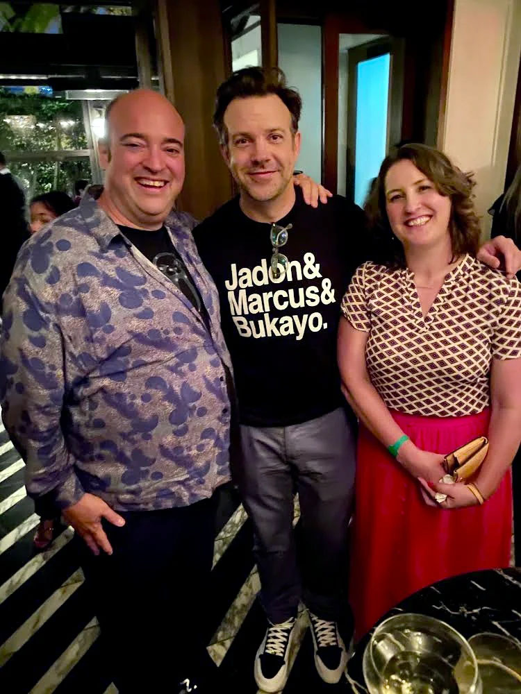 A.J. Catoline, Jason Sudeikis, and Melissa McCoy