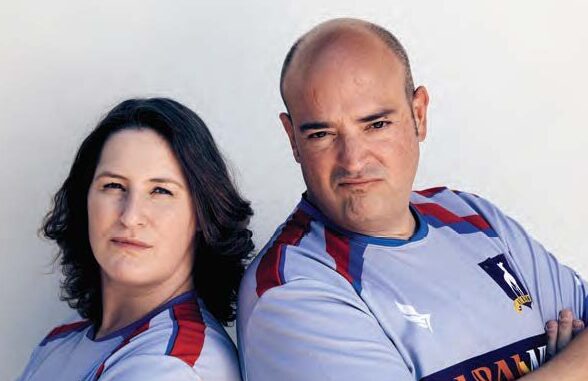 A.J. Catoline and fellow "Ted Lasso" editor, Melissa McCoy