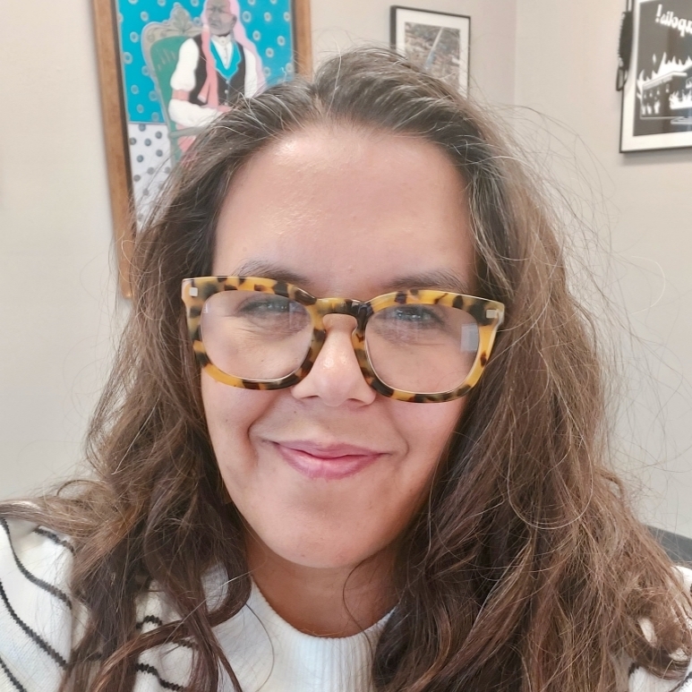 Melissa headshot with printed glasses 