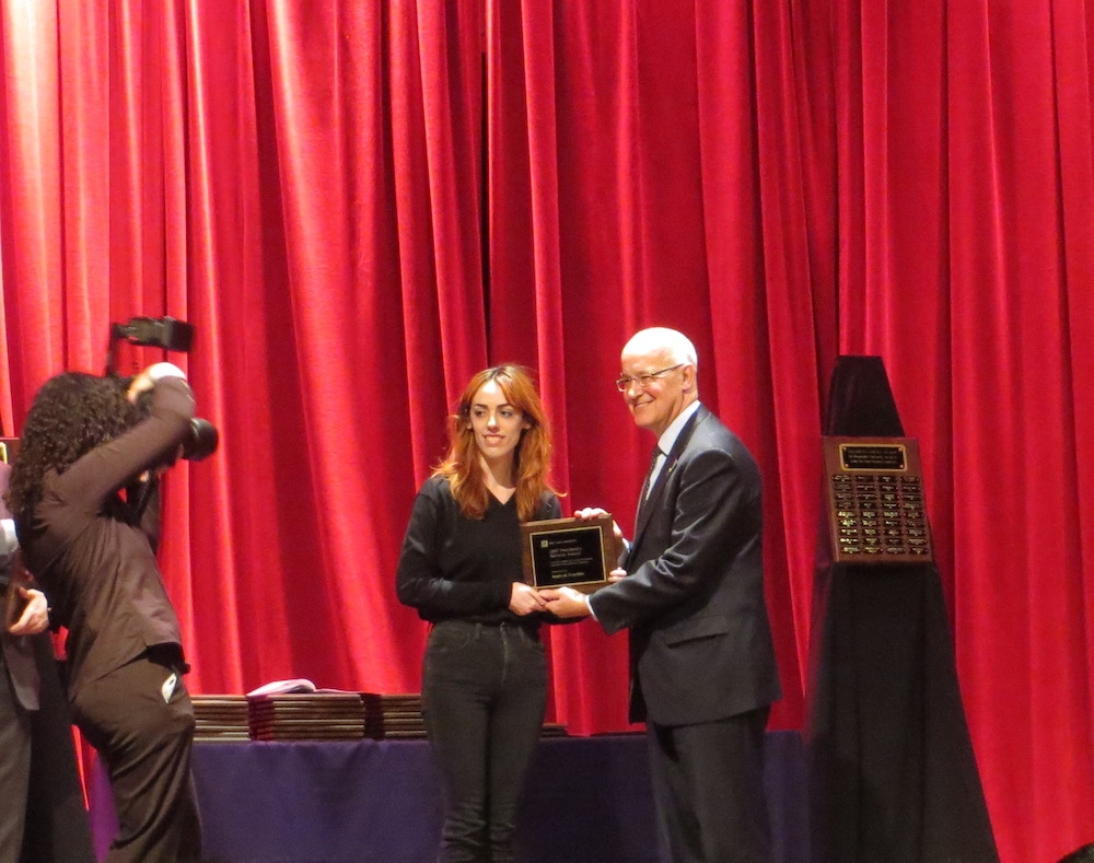 Hannah Franklin receiving  a 2017 President's Service Award
