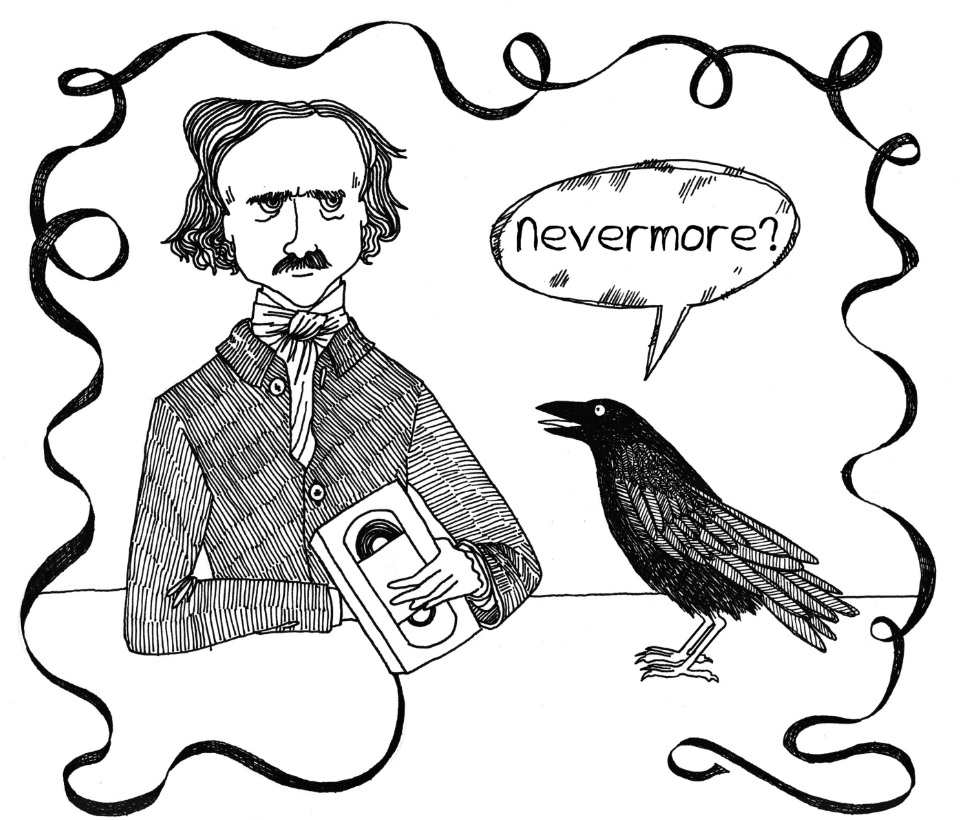 One of MARMIA's logos features famed Baltimore resident Edgar Allen Poe, and a raven who understands the vulnerability of videotape.