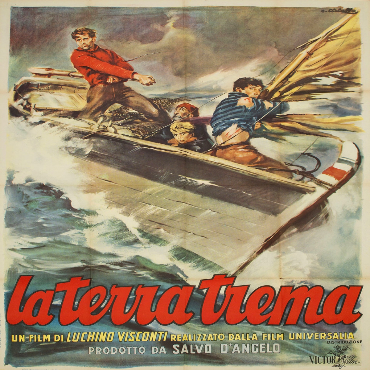Italian poster for the film La terra trema.
