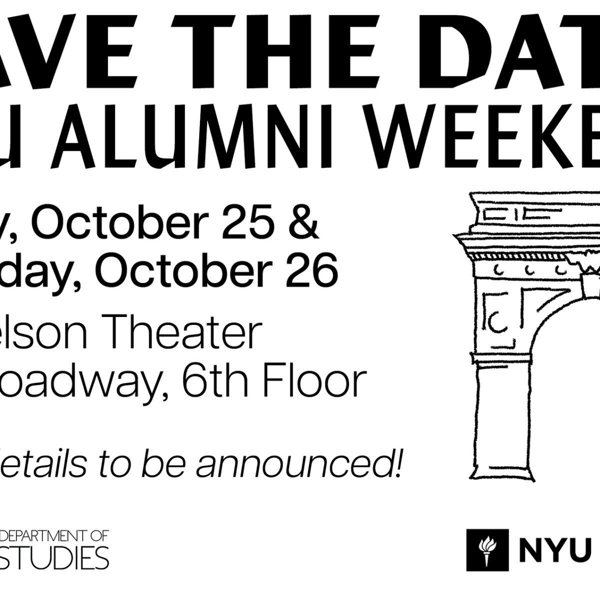 SAVE THE DATE: NYU Alumni weekend