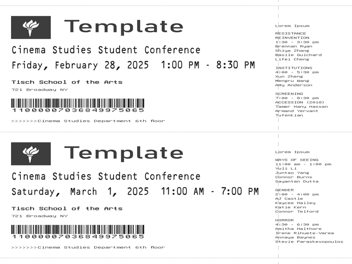 TEMPLATE: Cinema Studies Student Conference