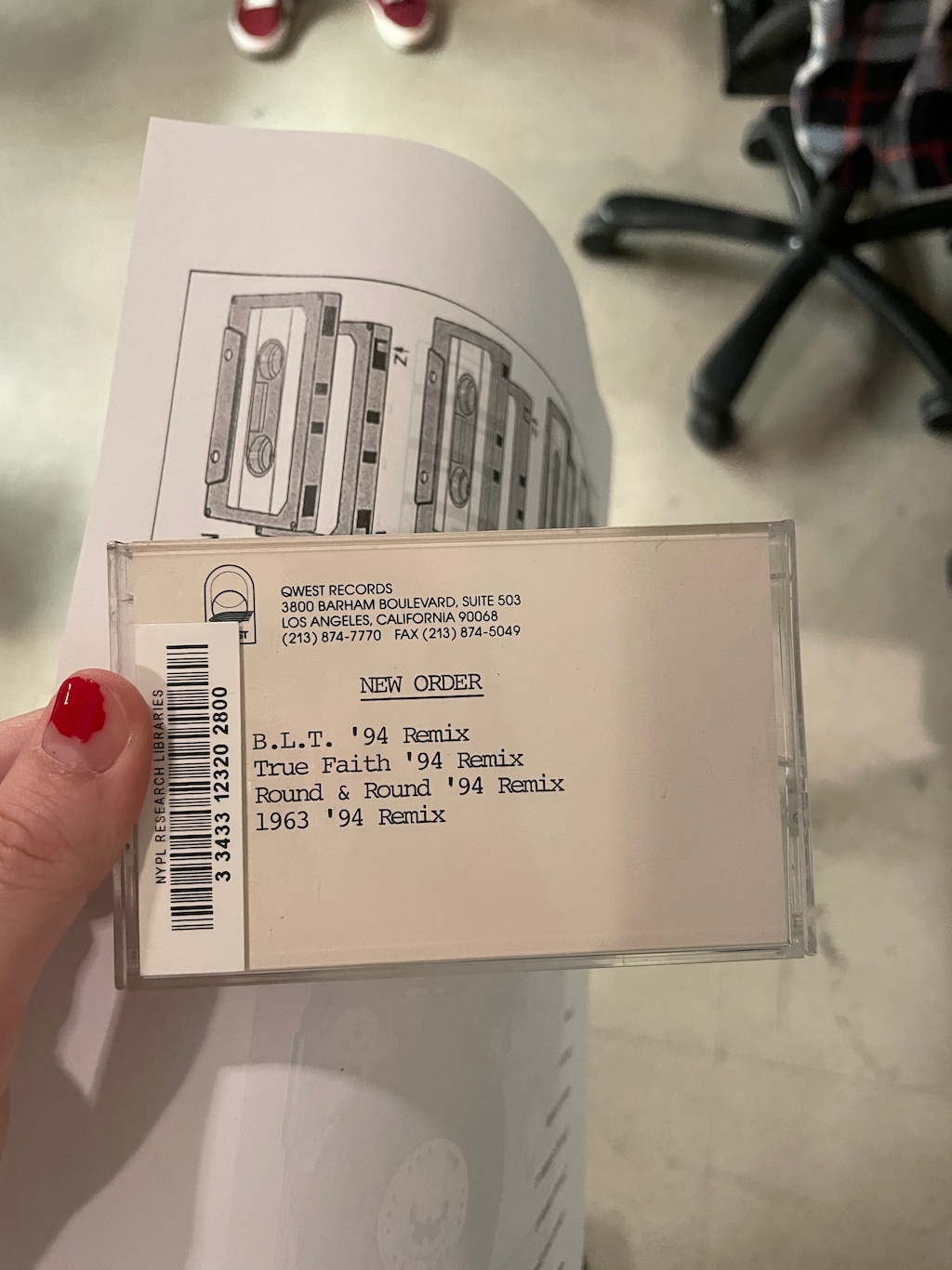 holding an archival object