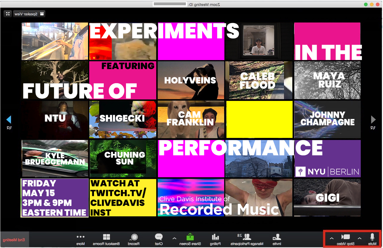 Our "Experiments in the Future of Performance"  NYU Berlin Performance showcase will be live streamed on Twitch.tv/CliveDavisInst on May 15th at 3pm EST and again at 9pm EST