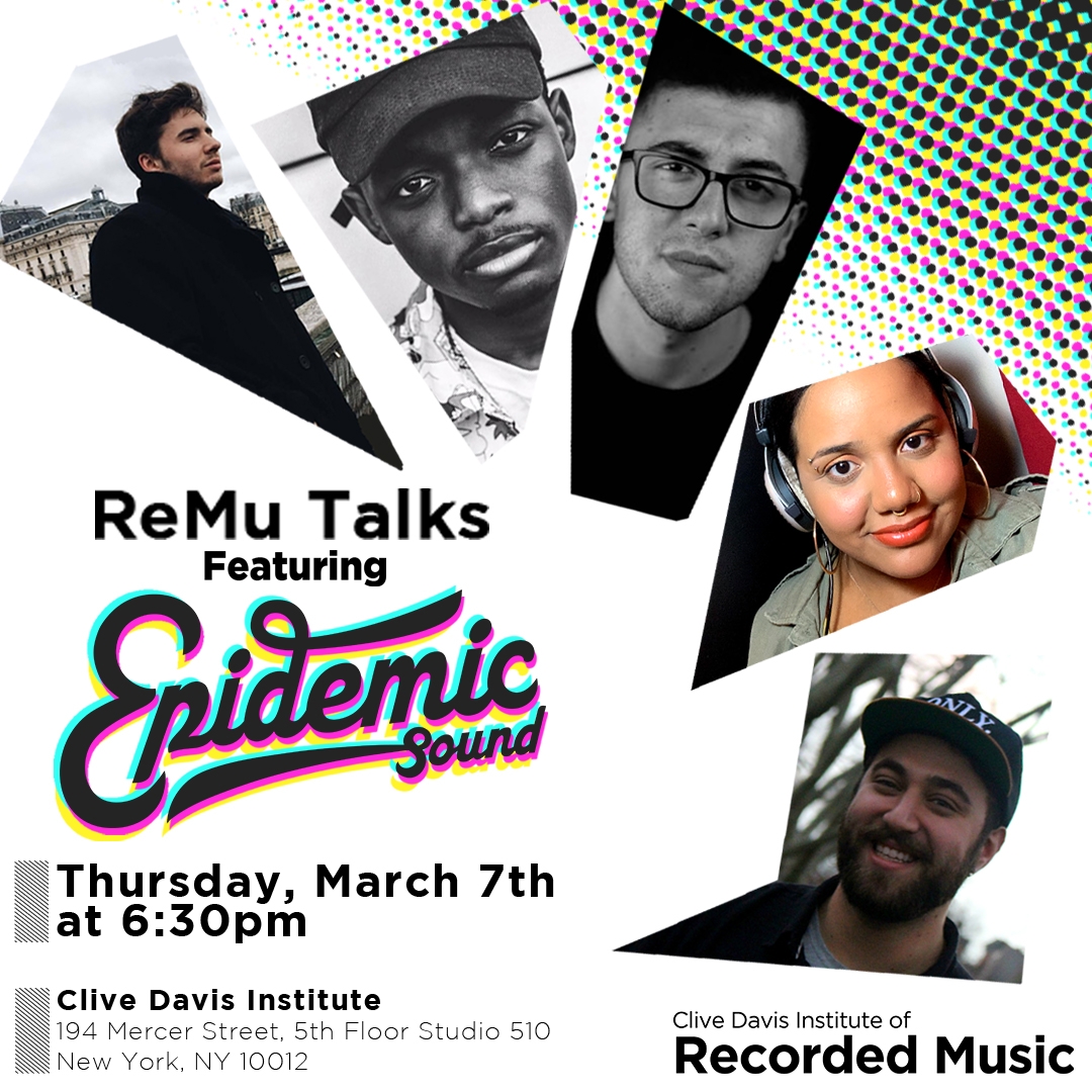 flyer for event with the music licensing company Epidemic Sound