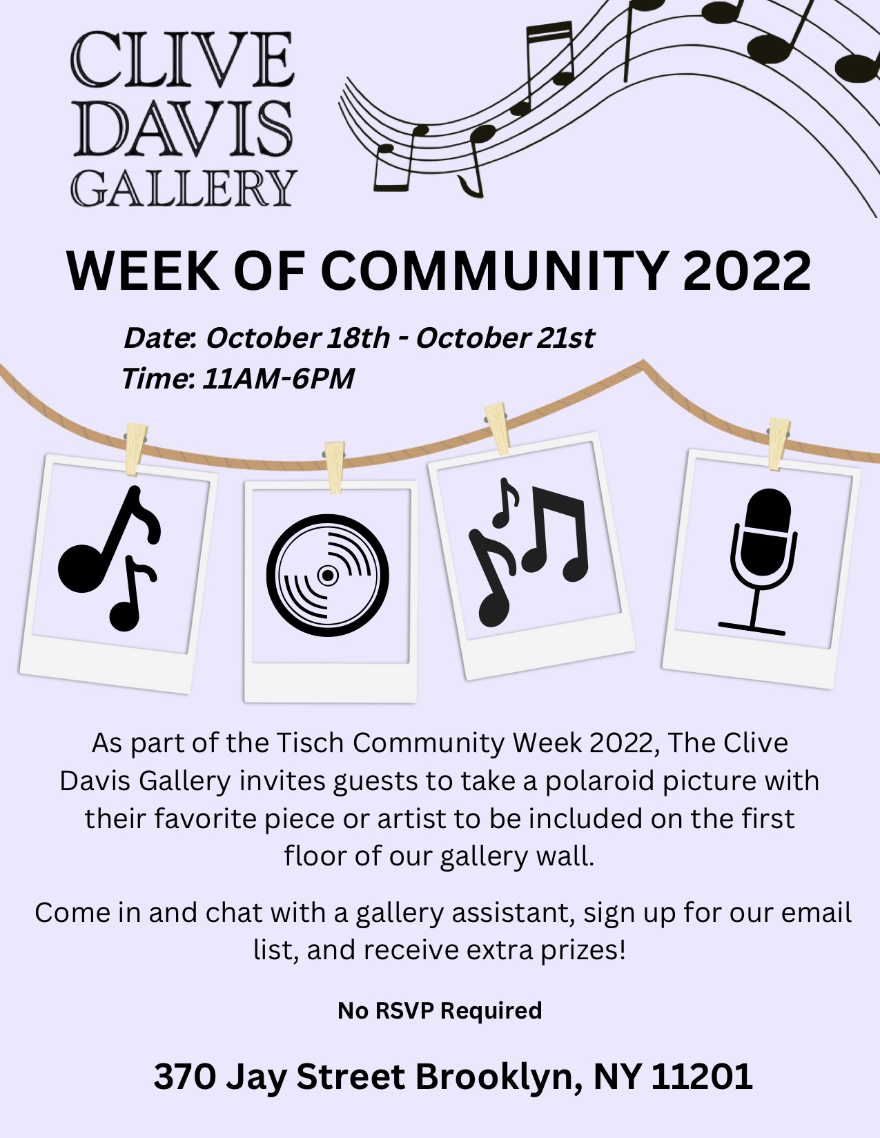Clive Davis Gallery Week of Community 2022
