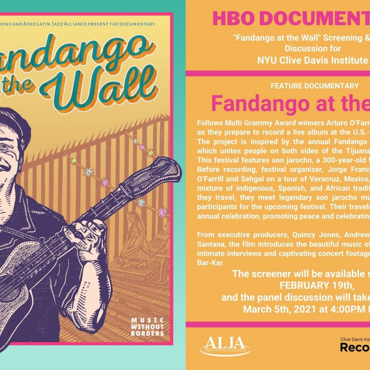 FANDANGO AT THE WALL Screening & Panel Discussion for Clive Davis Institute