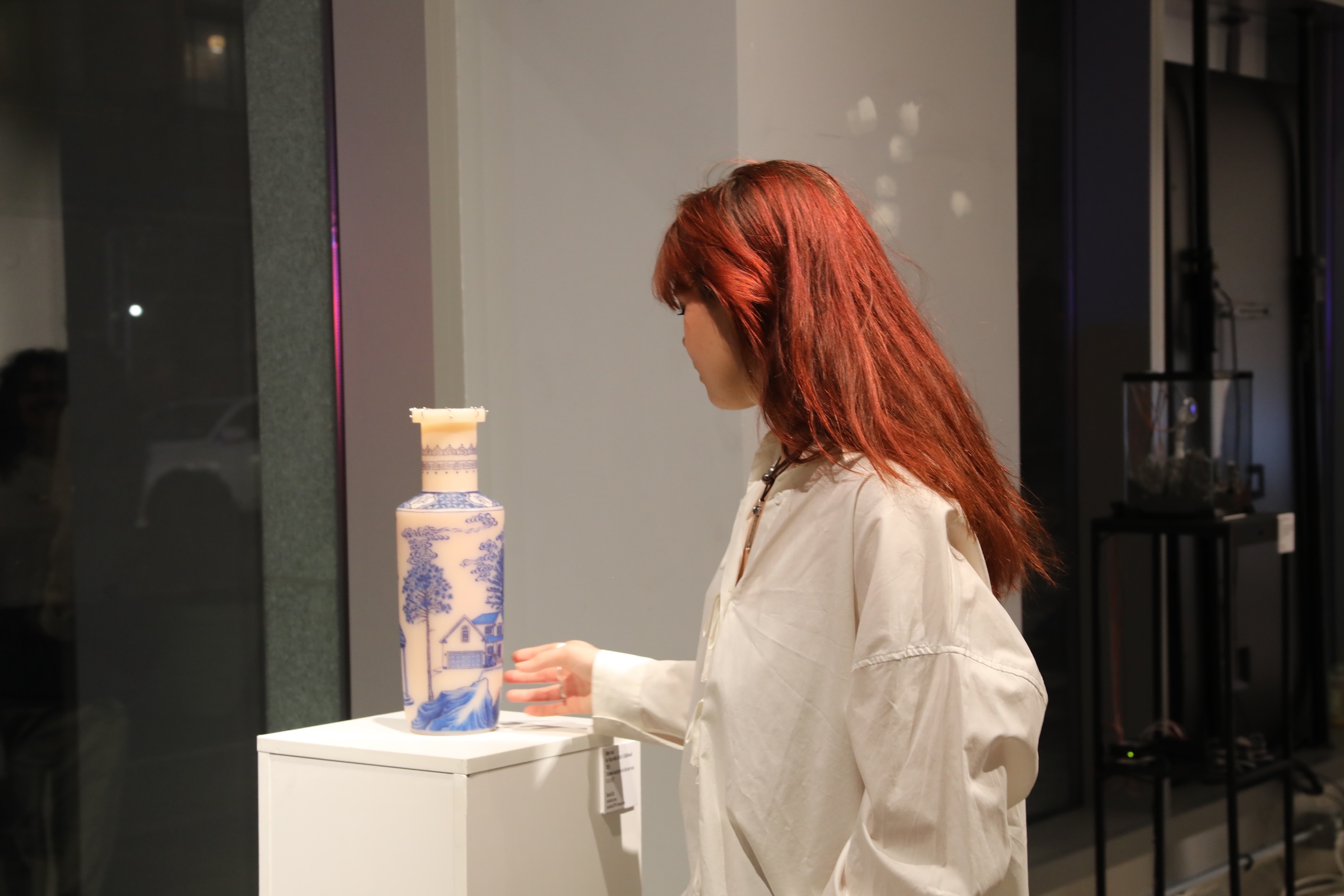 student at the perspective exhibition