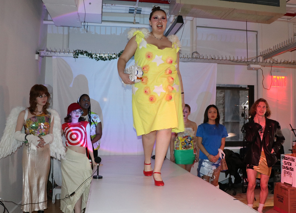 Students put on an upcycled fashion show