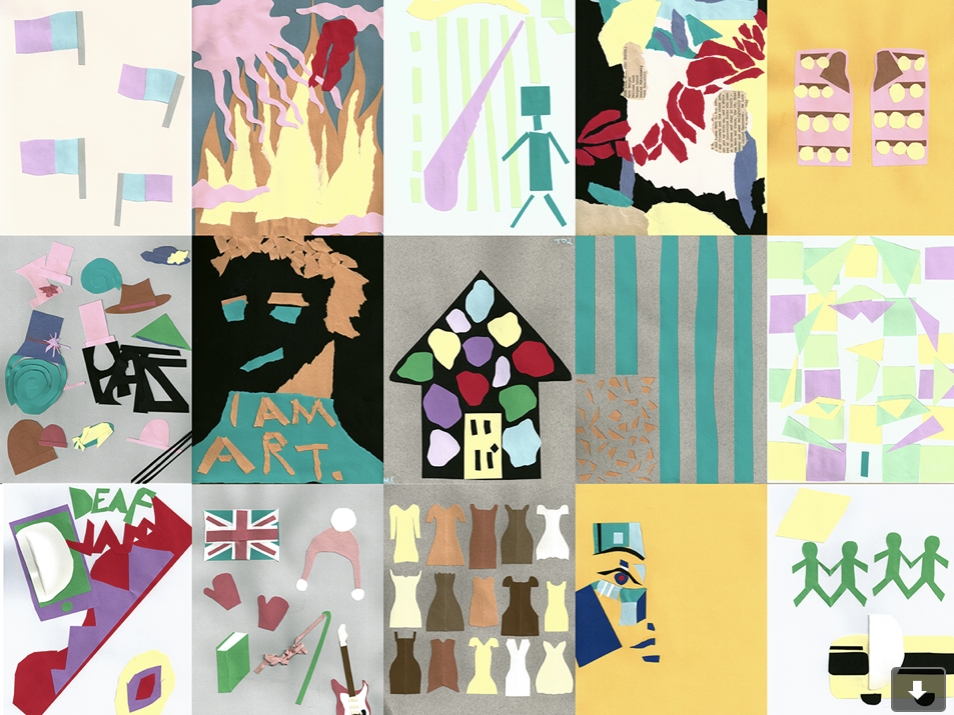 Collage of student artwork