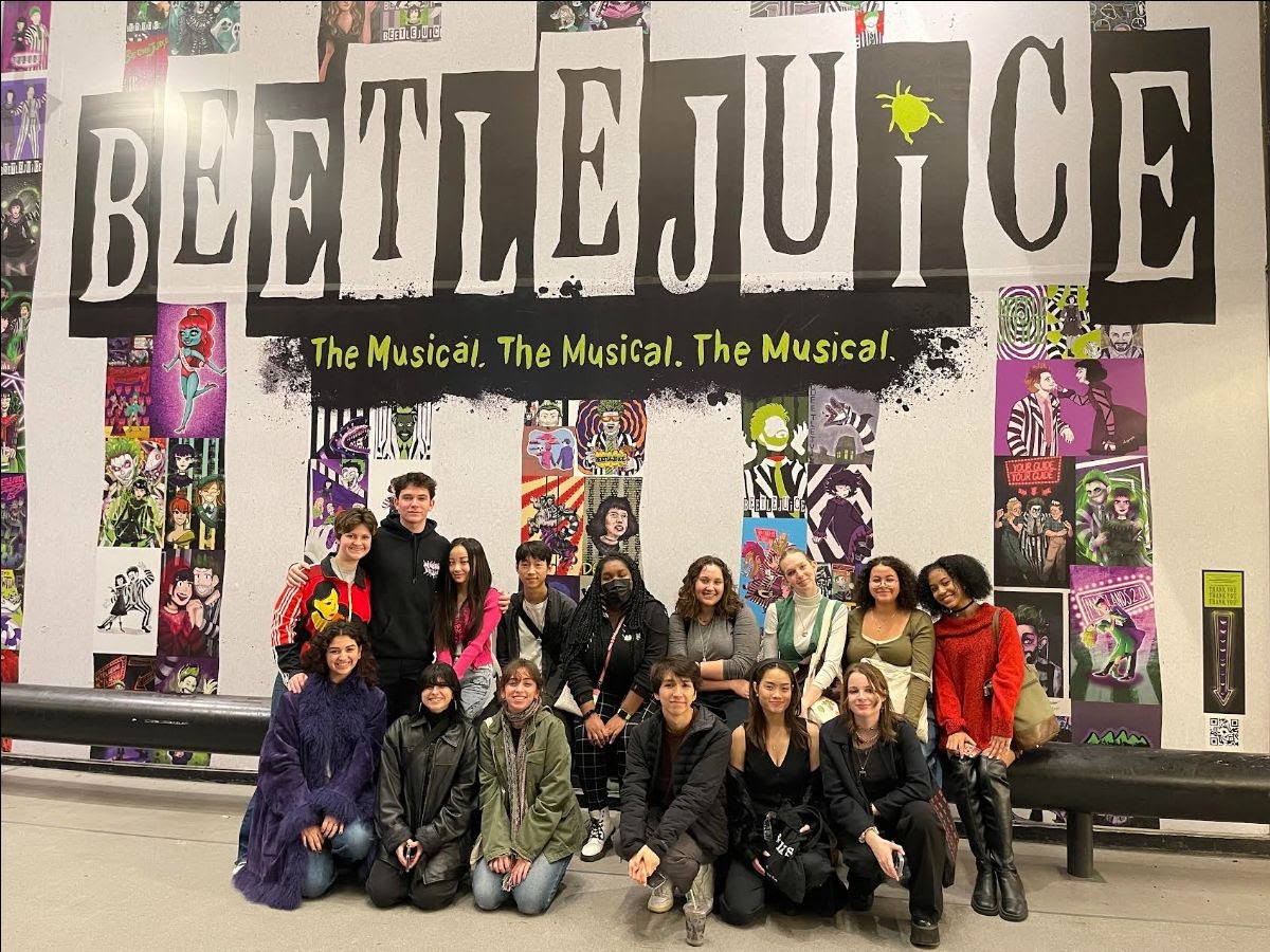 Students attending Beetlejuice on Broadway