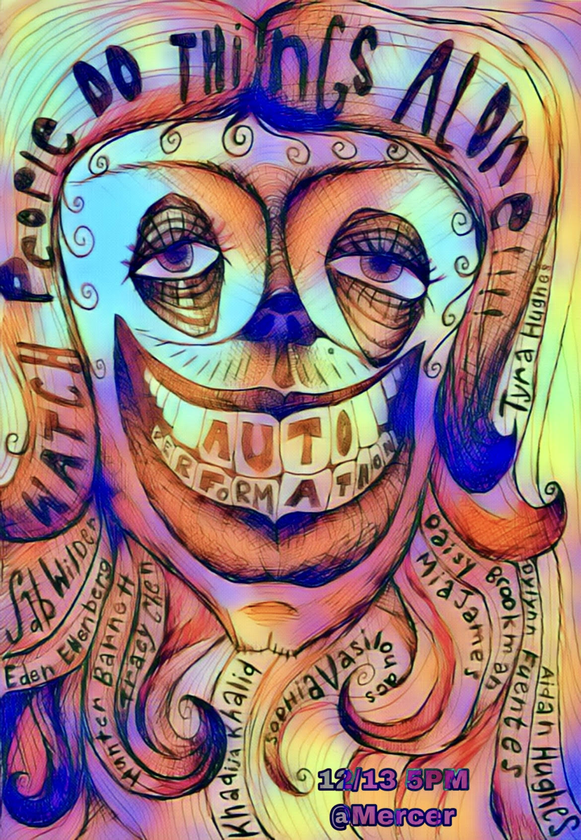Colorful face drawing