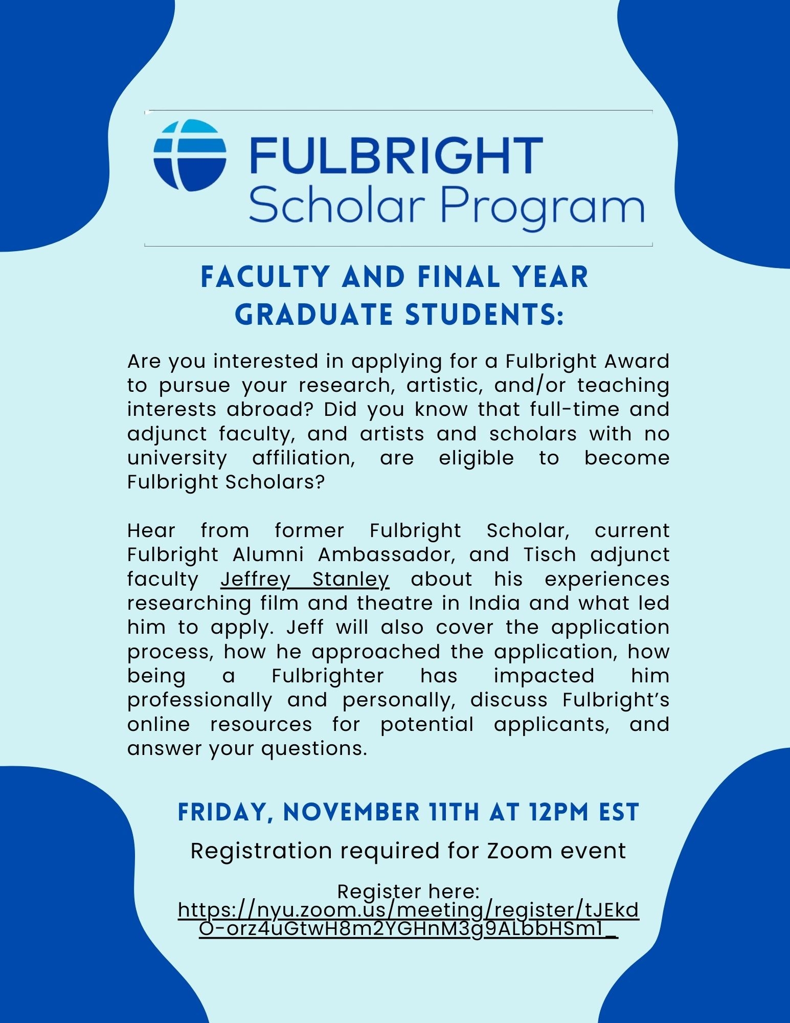 Fulbright Info Session flyer